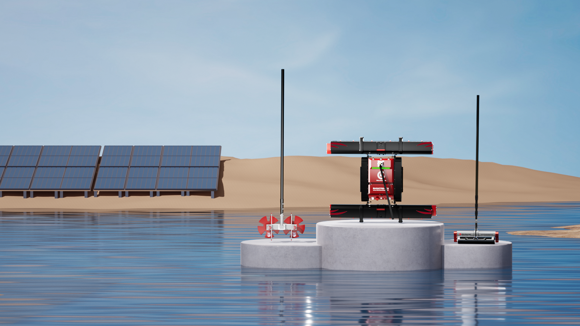 Large PV array requiring regular cleaning planning